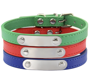 <span class=keywords><strong>Collar</strong></span> de Lujo para Perros y Gatos de Material PU con Grabado y Campana - <span class=keywords><strong>Collar</strong></span> para Mascotas Pequeñas - Product Image 1