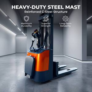 Apilador WGZN de 1.5 Toneladas con Sistema Antirretorno Seguro y Brazo de Dirección Ergonómico para Carga en Inclinaciones Interiores, Apilador de Paletas Totalmente Eléctrico - Product Image 1