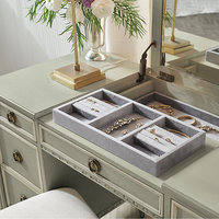 Table console en bois coulé à fermeture douce de luxe avec éléments décoratifs réglables et miroir pour meubles de chambre à coucher
