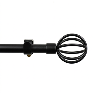 Extendable Adjustable Metal <b>Curtain</b> Pole Rod With Finials For Window Treatment Factory Direct Custom Size - Product Image 2
