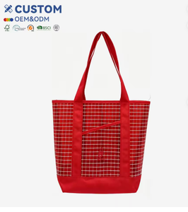 Sac de courses extra large en polyester respirant et isolant, à motif, avec ouverture large et poignée rembourrée, idéal pour le supermarché - Product Image 1