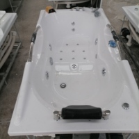 ODS Modern Acrylic Air Massage Bathtub with Freestanding Design 8 Jets Pillow Control Panel Drainer for Home & Hotel Use