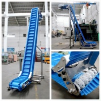 Convoyeur à bande incliné portable pour fraises, élévateur à trémie en PU/PVC, convoyeur à bande incliné pour l'industrie alimentaire