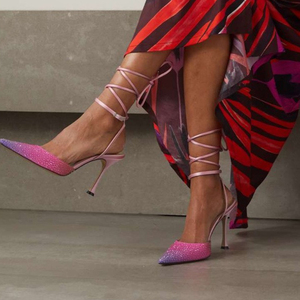 รองเท้าส้นสูงสำหรับผู้หญิง คุณภาพสูง สายรัดข้อเท้า ดีไซน์ทันสมัย ปิดหัวรองเท้า เซ็กซี่ ประดับคริสตัล หรูหรา - Product Image 6