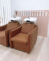 Chaise de shampoing rose Modern Luxe Wash Lounge pour salons de coiffure et meubles de salon de beauté