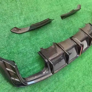 Diffuseur arrière de lèvre de pare-chocs de voiture en Fiber de carbone de Style KB Premium avec séparateur de pare-chocs arrière modifié par lampe pour <span class=keywords><strong>Audi</strong></span> A4 S4 B9.5 - Product Image 4