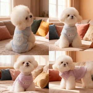 Nouveaux vêtements pour chiots et petits chiens automne/hiver : gilet en polaire à motifs nuageux pour chiots Bichon Frise, Teddy, Schnauzer, etc. - Product Image 3