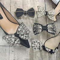 Chaussures décoratives personnalisables de luxe en alliage à talon haut, avec fleurs en strass 3D détachables, breloques, nœuds et boucles