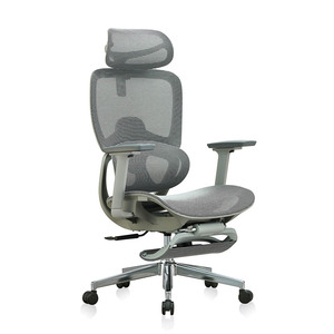 2025 Hochwertiger wettbewerbs fähiger Preis Unabhängige Lordos stütze <span class=keywords><strong>Massage</strong></span> gitter Neuer drehbarer Büro-Netz stuhl mit Fuß stütze - Product Image 2