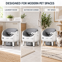 Bac à litière automatique pour chat V9 à ouverture supérieure avec caméra HD, surveillance en temps réel via application, nettoyage automatique et remplacement de la litière en un clic