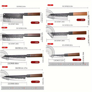 صنع يدويا ياباني Santoku Chef جودة عالية احترافية فريدة معدن وفولاذ منخفض موك لاستخدام المطبخ JYTD98 - Product Image 4