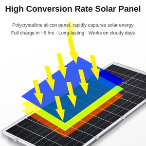 Aluminum <b>LED</b> Solar Street <b>Light</b> 5000K IP65 Waterproof Outdoor Motion <b>Sensor</b> Integrated 300W Residential Use - Product Image 3