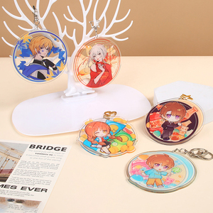 Custom Acrylic <b>Anime</b> Cartoon Pattern Double-Sided Transparent Couple Photo <b>Keychain</b> UV Printing Fashion Trend High Quality - Product Image 1