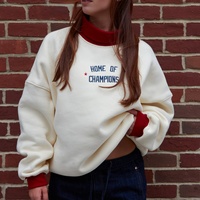 Sweat à capuche surdimensionné en coton pour femme, brodé sur mesure, col rond, tricoté, design de créateur, ensemble unisexe, personnalisation avec logo
