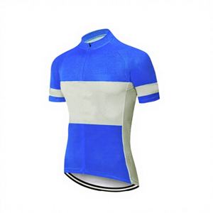 Jersey de Ciclismo Personalizado Azul de Manga Corta, Ecológico, 100% Poliéster, Unisex, Alta Elasticidad, Logotipo Frontal - Product Image 3