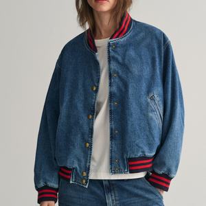 Chaqueta vaquera lavada para mujer 2025 al por mayor, chaqueta abotonada, abrigo estilo béisbol para mujer - Product Image 3