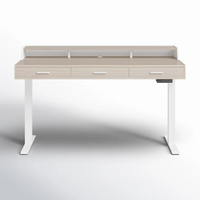 Escritorio de Madera con Altura Ajustable y Cajones - Escritorio para Dormitorio - Escritorio para Oficina