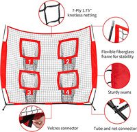 Filet d'entraînement pliable portable pour le football avec 4 poches cibles 6x6 pieds pour l'entraînement au baseball et au golf
