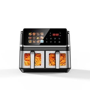 <span class=keywords><strong>Friteuse</strong></span> à air grande capacité avec fenêtre de visualisation, multifonctionnelle et intelligente, 12L, <span class=keywords><strong>double</strong></span> compartiment, 2000W, pour usage domestique - Product Image 2