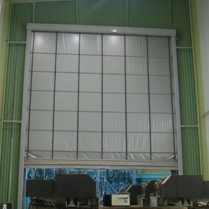 Warehouse large <strong>gate</strong> size forklift entrance big windproof PVC rapid action stacking folding belt door with vehicle <strong>loop</strong> <strong>detector</strong> - Product Image 4
