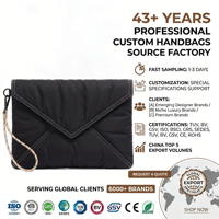 Tas Clutch Awan Berlapis Hitam untuk Wanita, Tas Tangan Malam Hari Lembut dan Mengembang, Logo Kustom OEM ODM, Tahan Air, RFID, Musim Panas 2026 Terbaru
