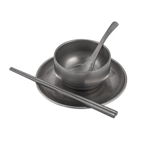 Stainless Steel Bowl Plate Set Rectangular Tray With Spoon Fork Chopsticks For Hotel Meals Coffee Tea - Product Image 4