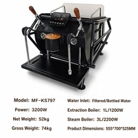 Machine à expresso professionnelle commerciale à double chaudière semi-automatique, machine à café italienne avec contrôle du débit pour barista et café