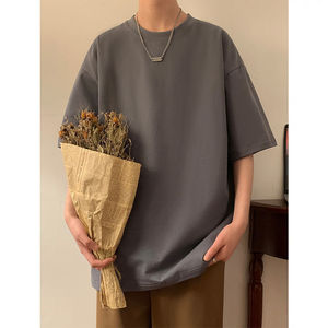 Camiseta de Algodón Grueso con Estampado Serigrafiado, Diseño Sólido, 100% Algodón de Alta Calidad, Talla Grande, Estilo Hip Hop, Unisex, Ropa Urbana - Product Image 4