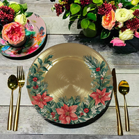 Offre Spéciale – Assiettes de Présentation de Noël Modernes et Personnalisables en PP de Luxe de 13 Pouces, Écologiques, Durables et Réutilisables pour Mariages et Dîners d'Anniversaire