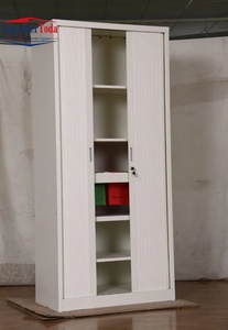 Armoire de rangement métallique à 2 portes avec volet roulant, meuble de bureau en acier, armoire à roulettes, porte enroulable, armoire de classement métallique - Product Image 3