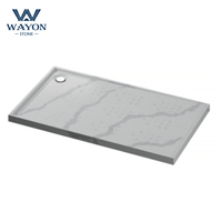 Plateau de douche rectangulaire en fibre de verre, support de douche, plat rectangulaire, portatif, en acrylique, taille en option, style hongdong moderne, pour hôtel