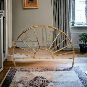 Magnifique Tête de Lit en Rotin Naturel Écologique, Tressée à la Main, Durable, Moderne, en Bambou et Rotin pour Chambre à Coucher - Product Image 1