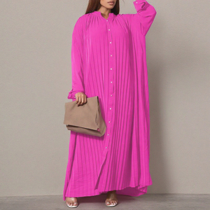 Vestido de Verano para Mujer Tallas Grandes, Estilo Europeo y Americano, Nuevo, Moderno, Holgado, Casual, Plisado, para Comercio Exterior - Product Image 4