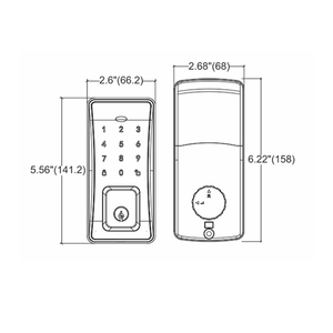 盗難防止スマート電子デッドボルトロック亜鉛合金キーレスタッチエントリーメモリカード付きスチールドア用 - Product Image 2