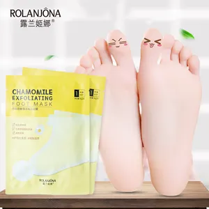 OEM Rolanjona Kamille Peeling-Fußmaske für Fußbehandlung Peeling feuchtigkeitsspendende Fußmassage Maske Socken für abgestorbene Haut
