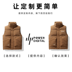 Men's Loose Fit <b>Down</b> Vest Thick Warm With Label Daily Wear - Product Image 3