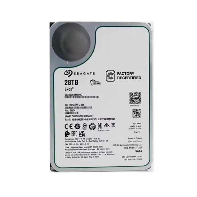 New EXOS ST28000NM000C 28TB 7200RPM SATA 6Gb/s 512MB 3.5" Enterprise HDD NAS Recertified Hard Drive For Server