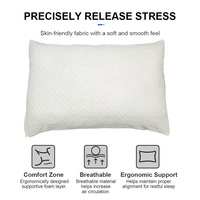 Oreiller en mousse à mémoire de forme déchiquetée, en stock direct usine, rebondissant, en éponge de polyester, blanc, pour dormir, emballé