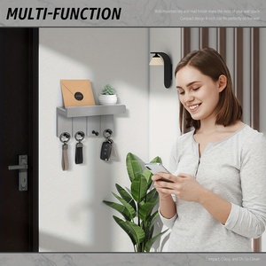 Moderno Porta Llaves <span class=keywords><strong>de</strong></span> Madera para Montar en la <span class=keywords><strong>Pared</strong></span>, para Sala <span class=keywords><strong>de</strong></span> Estar, Pasillo, Entrada, Almacenamiento <span class=keywords><strong>de</strong></span> Cartas, Gafas, Postales, Paraguas - Product Image 6