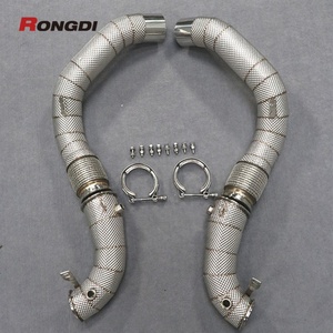 ท่อไอเสียสแตนเลสแบบตรงขนาด 3.5 นิ้ว ลดเป็น 3 นิ้ว พร้อมแผ่นกันความร้อน สำหรับ BMW M5 F90 S63 4.4T - Product Image 3