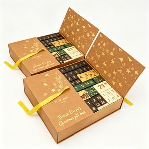 Boîte cadeau de luxe en carton avec tiroir pour cosmétiques, bijoux, bonbons, impression couleur personnalisée, 24 pièces, <span class=keywords><strong>calendrier</strong></span> de l'<span class=keywords><strong>avent</strong></span> de Noël <span class=keywords><strong>2022</strong></span> - Product Image 3