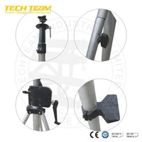 TechTeam Soporte de Iluminación para DJ, Torre de Elevación Line Array de Aluminio, Altura Ajustable, 4,2 M, Manivela para Eventos