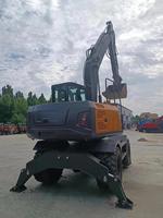 Excavatrice sur roues hydraulique JIAHE de haute qualité, 12 tonnes, cabine fermée, moteur Yuchai, boîte de vitesses haute efficacité, pour urgences municipales