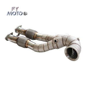 Pour <span class=keywords><strong>AUDI</strong></span> <span class=keywords><strong>RS3</strong></span> <span class=keywords><strong>8V</strong></span> / TTRS 8S 2017+ 2.5 Turbo Downpipe avec bouclier thermique - Product Image 2