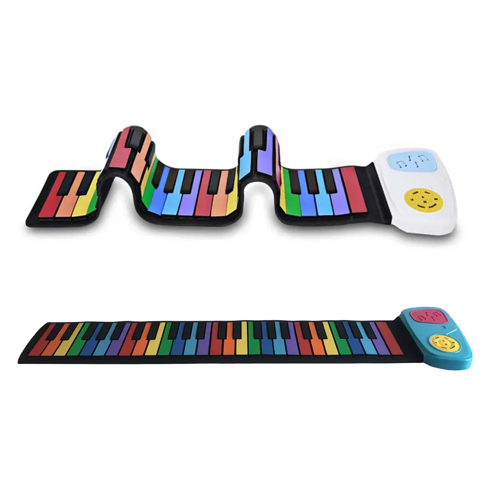 Draagbare Elektrische Toetsenbord Speelgoed Kids Flexibele Zachte Siliconen Piano 49 Toetsen Roll Up Musical Speelgoed Instrumenten Met Usb Oplaadbare