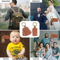 Beliebter Personalisierter Holz-Schlüsselanhänger Blanko-Holzschlüsselanhänger mit Anpassbarem Logo und Fotorahmen Muttertagsgeschenk