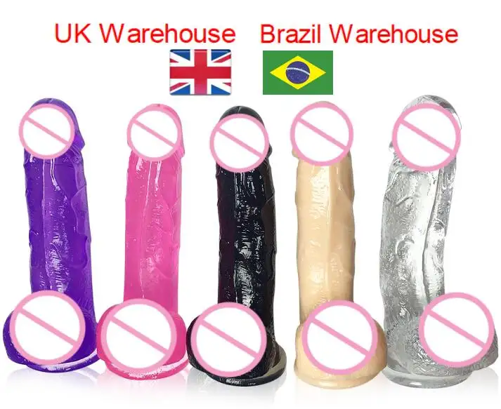 Dildo realista com ventosa geleia Vibrador enorme Brinquedos sexuais anais para mulher Tamanho múltiplo Big Penis Butt Plug brinquedo erótico Sex Shop %