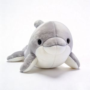 Manufacturer Direct Sale Soft Fluffy Grey Dolphin Plush Toy Marine Animal Comfort <b>Doll</b> for Kids Custom Plush Toy - Product Image 2