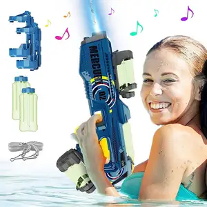 Hot Sale Flash Light Electric Water Gun Toys High Pressure Spray Water Blaster Gun Toys Shooting WaterGun Automatic Toy