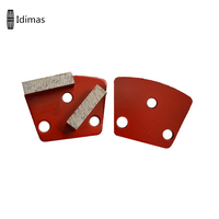 Outils de meulage diamantés pour sols en béton, segments trapézoïdaux à double barre, blocs de meulage à liaison métallique durables, ailes de haute dureté, OEM